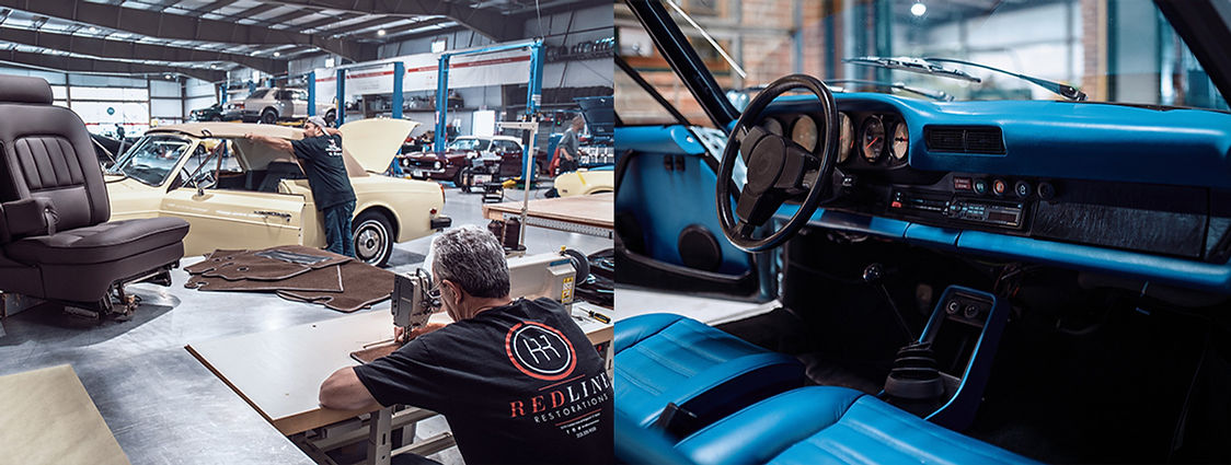 Vintage automobile restorations in progress