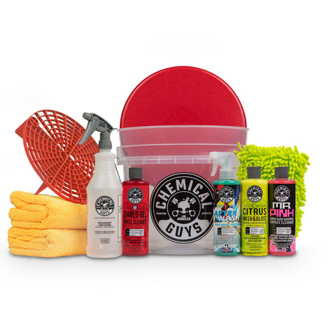 CHEMICAL GUYS CAR CLEANING KIT - OUR BEST CAR WASH BUCKET KIT